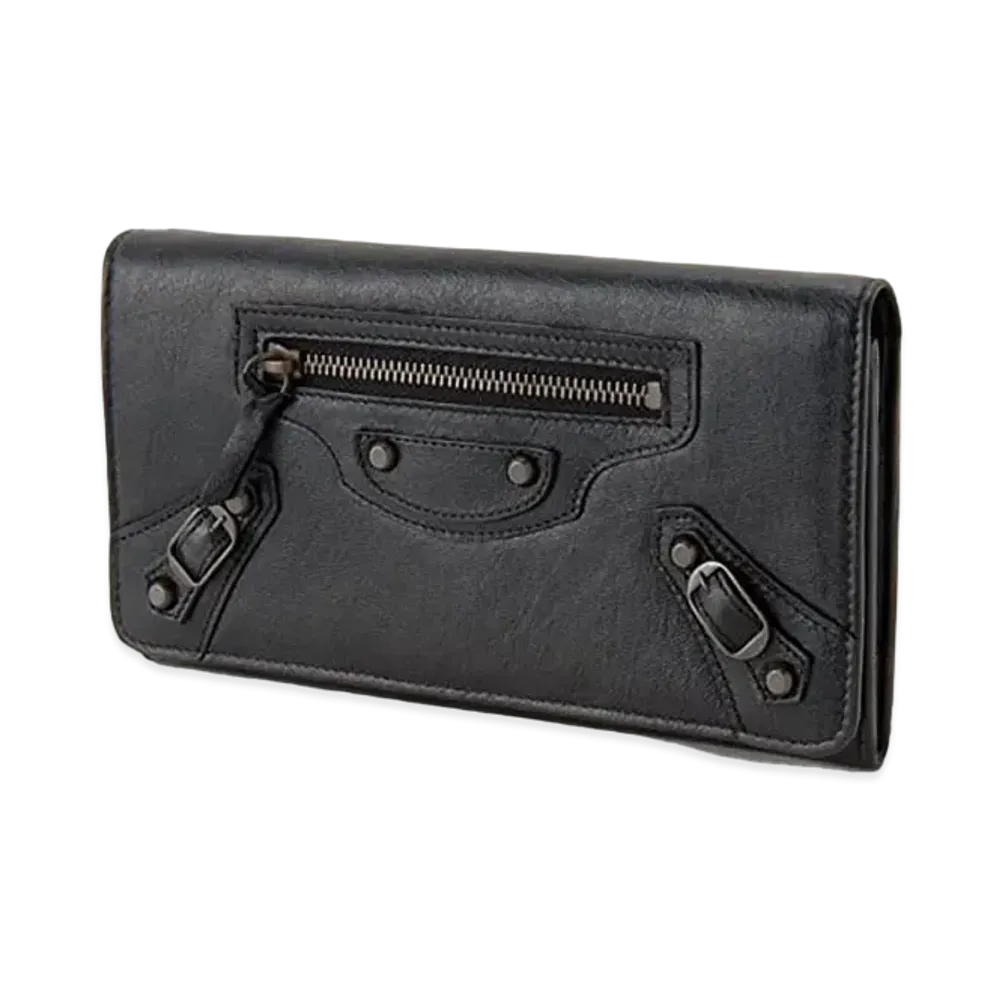 BALENCIAGA Classic Money leather wallet "Black"