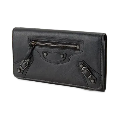 BALENCIAGA Classic Money leather wallet "Black"