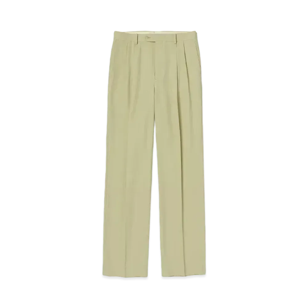 AURALEE Light Wool Max Gabardine Two-Tuck Slacks "Light Khaki"