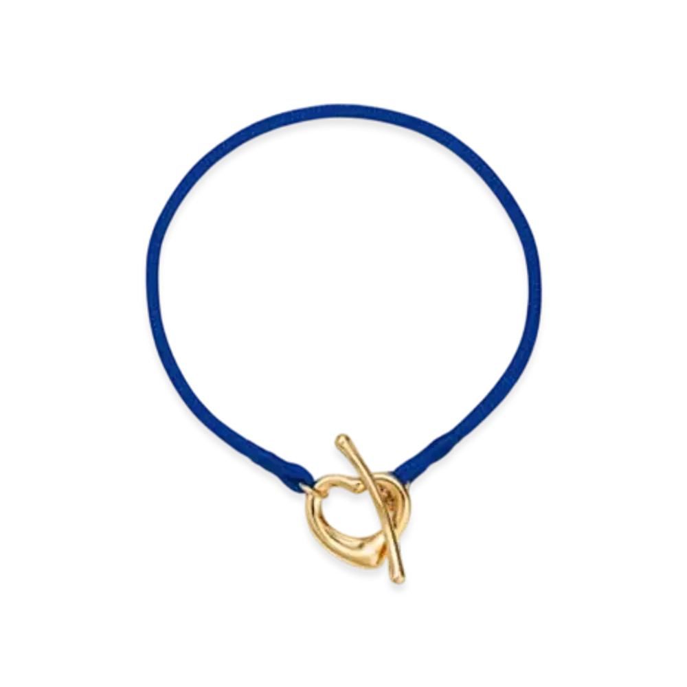 Tiffany & Co. Open Heart Bracelet "Yellow Gold/Cobalt"