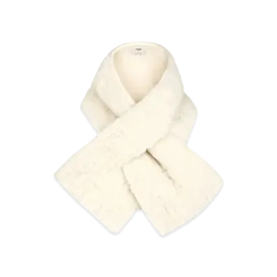 FENDI Sheepskin Scarf "White"