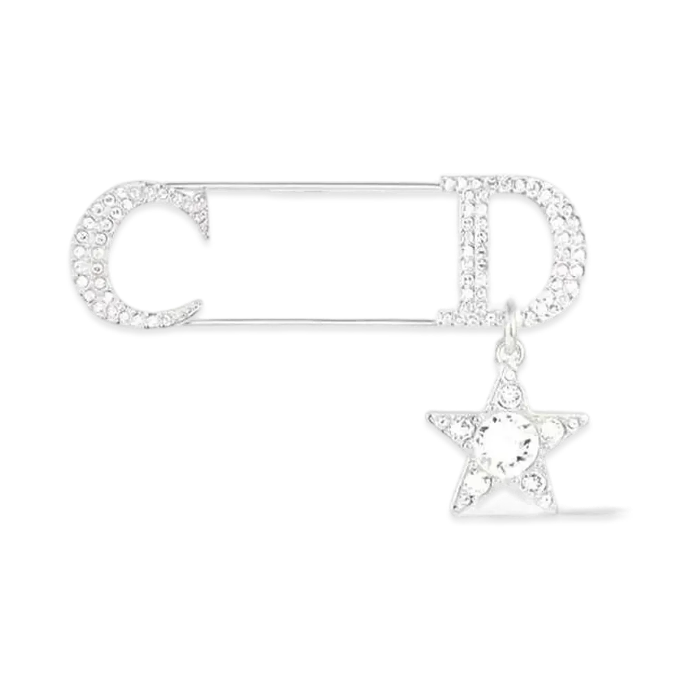 Dior CD Etoile Brooch Brass and Crystals Online Exclusive "Silver/White"