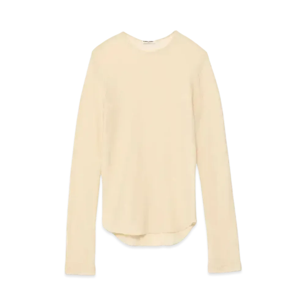 FUMIKA UCHIDA Gauze Waffle Crew-neck Top "Off White"