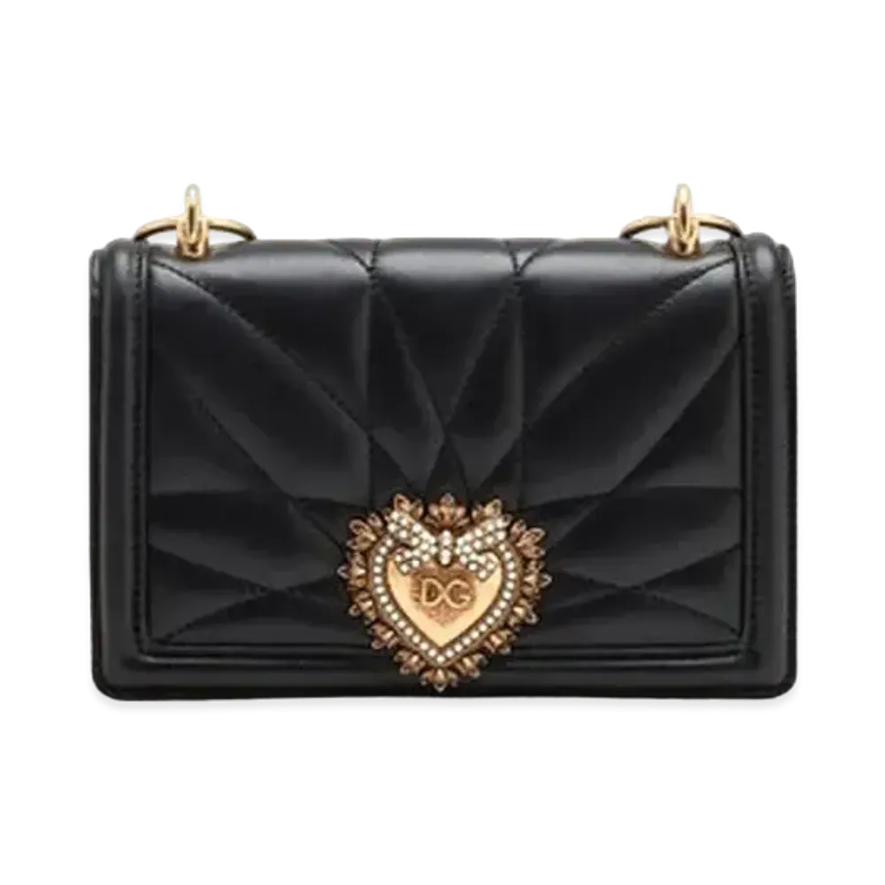 Dolce&Gabbana Devotion Mini Bag Matrasse Nappa Leather "Black"