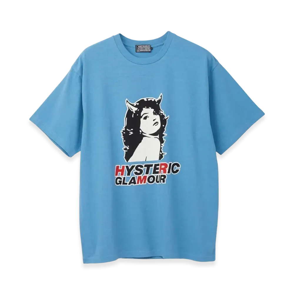 HYSTERIC GLAMOUR 2Tone Devil T-Shirt "Blue"