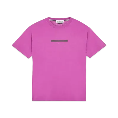 Stone Island 2NS84 COTTON JERSEY, 'MICRO GRAPHICS ONE' PRINT_SLIM FIT "Magenta"