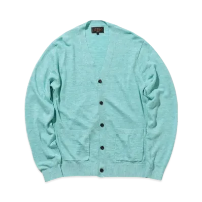 BEAMS Cardigan Linen "Sax"