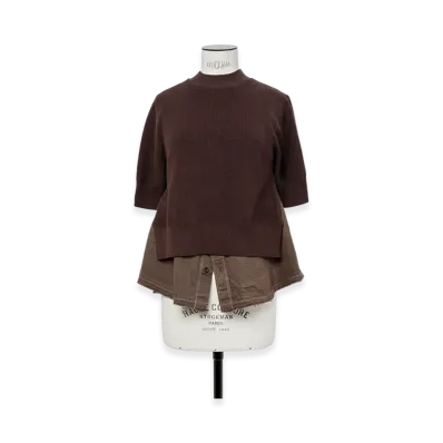 sacai Denim x Knit Pullover "Brown"