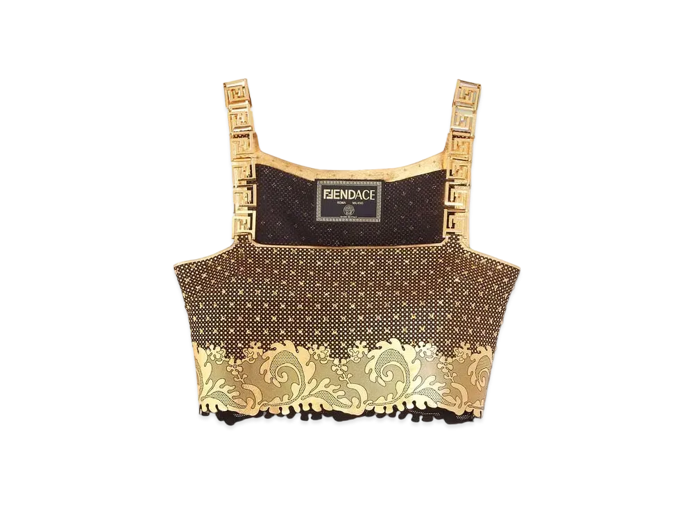 FENDI x Versace Fendace Studded Bralette Top "Gold"