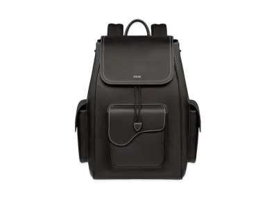 Dior Saddle Backpack Grained Calfskin "Black"
