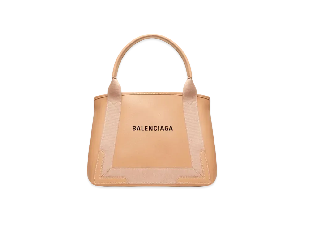 BALENCIAGA Navy Small Cabas "Beige"