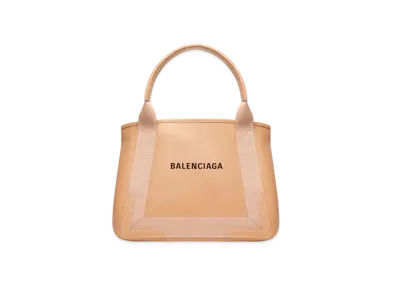 BALENCIAGA Navy Small Cabas "Beige"