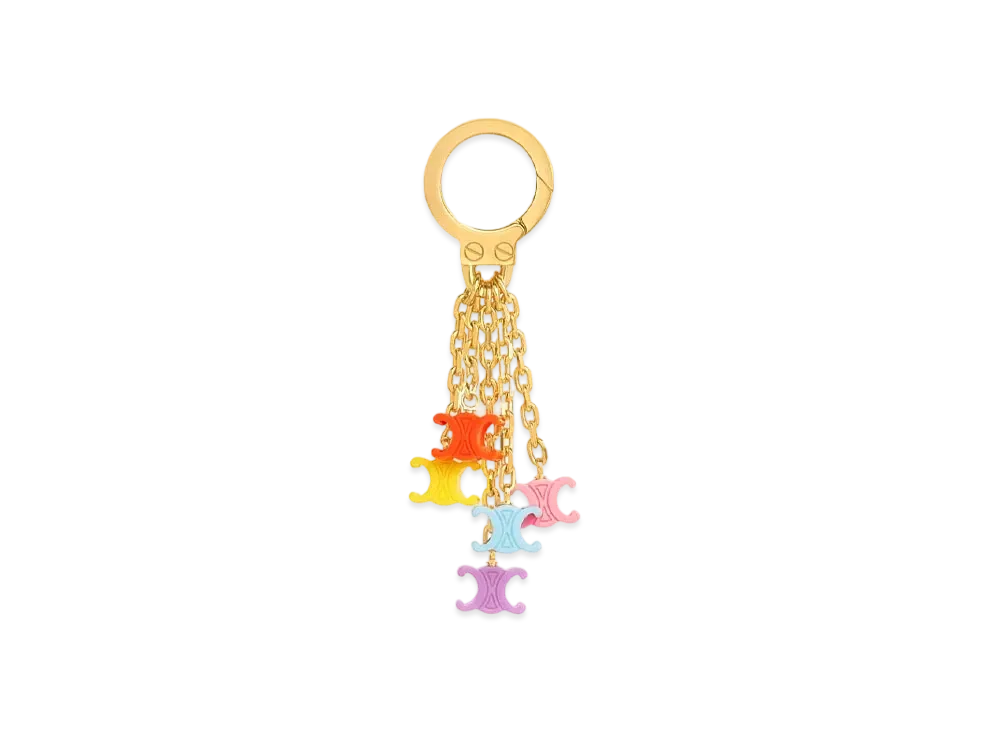 CELINE Multicolour Triomphe Charm In Brass And Plexiglass "Multicolor"