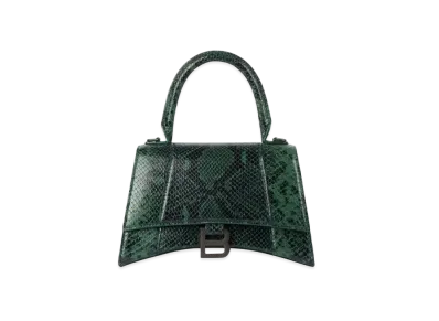 BALENCIAGA Women's Hourglass Small Top Handle Bag "Forest Green/Black"