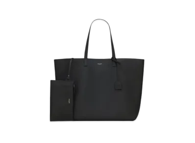 SAINT LAURENT Bold East/West Shopping Bag In Grained Leather "Black"