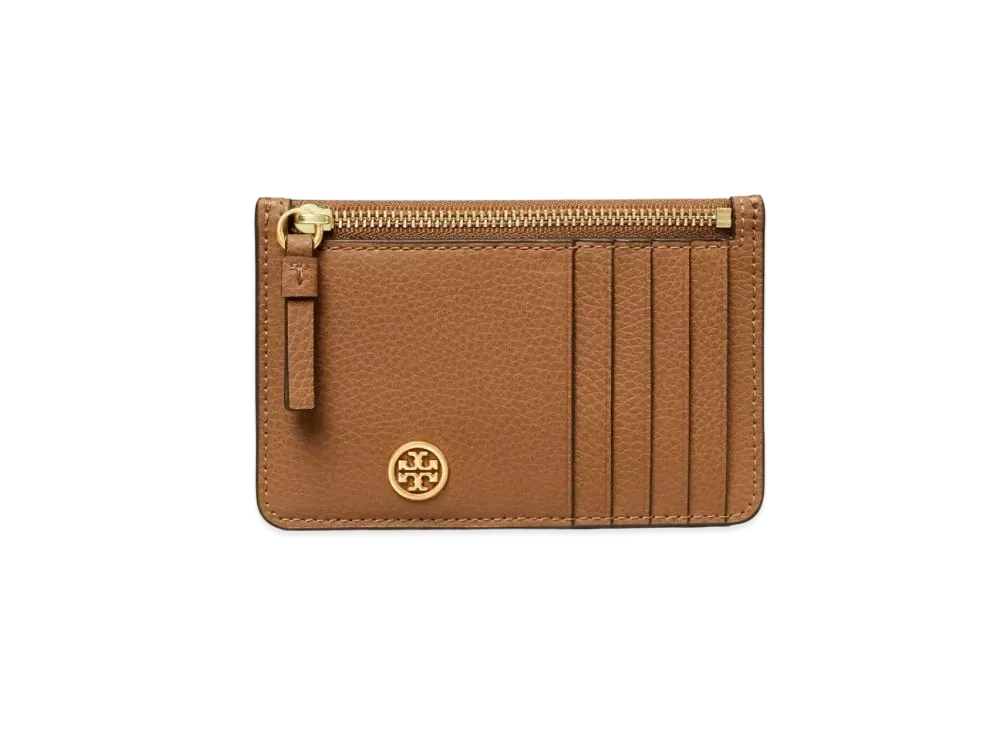 Tory Burch Walker Top-Zip Card Case "Moose"