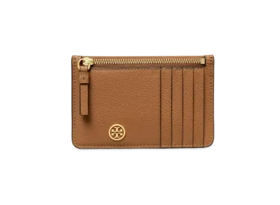 Tory Burch Walker Top-Zip Card Case "Moose"