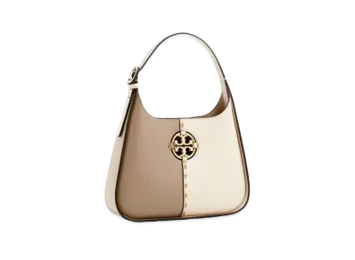 TORY BURCH Mirror color block small classic shoulder bag "Brie/Almond Flour"
