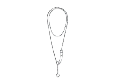 Hermes Chaine D'ancre Punk Long Necklace "Silver"