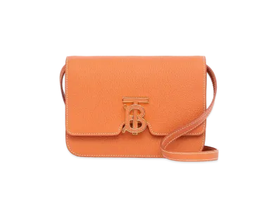 BURBERRY Small Top Stitch Grainy Leather TB Bag "Warm Lacet Brown"