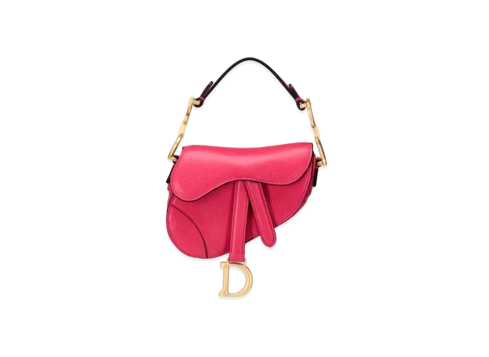 Dior Saddle Microbag Goat Skin "Bright Pink"