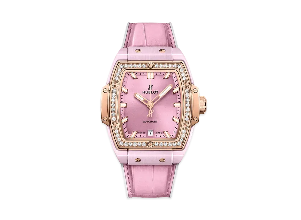 HUBLOT Spirit of Big Bang Pink Ceramic King Gold Diamonds 39mm
