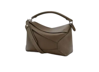 LOEWE Large Puzzle Edge Bag In Grained Calfskin "Khaki Brown"
