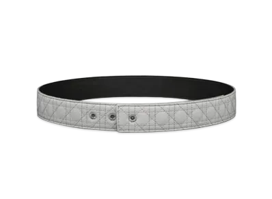 Dior Reversible Belt Strap Cannage Kumo Leather and Black Smooth Calfskin 35mm "Dior Gray"