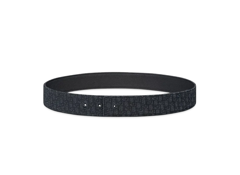 Dior Reversible Belt Strap Micro Dior Oblique Jacquard and Grained Calfskin 35MM "Black"