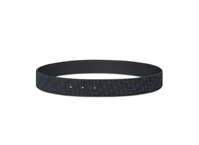 Dior Reversible Belt Strap Micro Dior Oblique Jacquard and Grained Calfskin 35MM "Black"