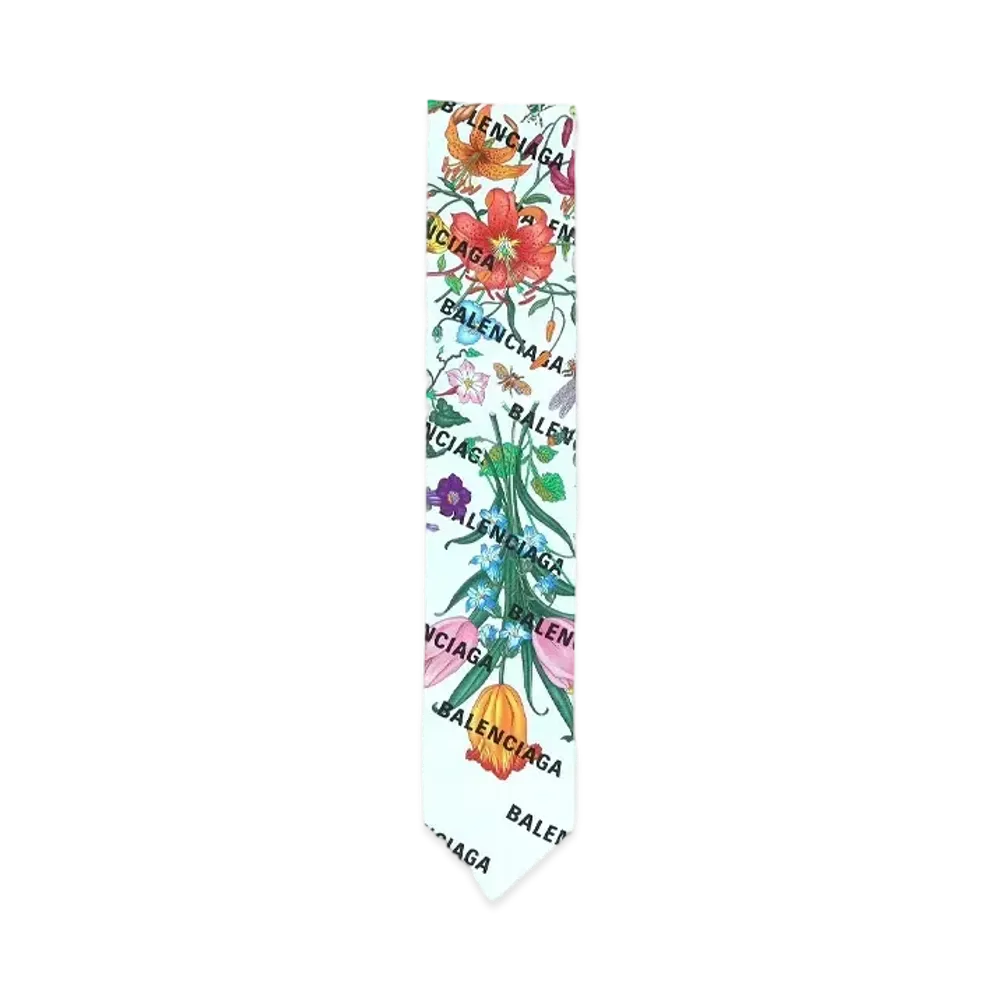 GUCCI x BALENCIAGA The Hacker Flora Print Silk Neck Bow "Floral"
