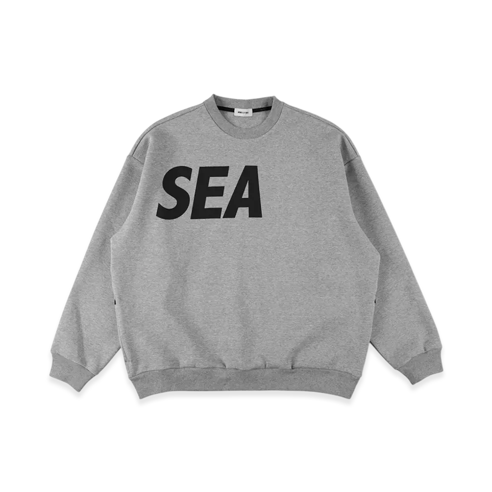WIND AND SEA Relaxed Fit Crewneck Ponte Sweatshirt "Gray"