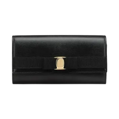 Salvatore Ferragamo Vara Bow Continental Wallet "Black"