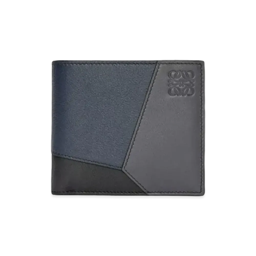 LOEWE Puzzle Bifold Coin Wallet in Classic Calfskin "Deep Navy/Anthracite"