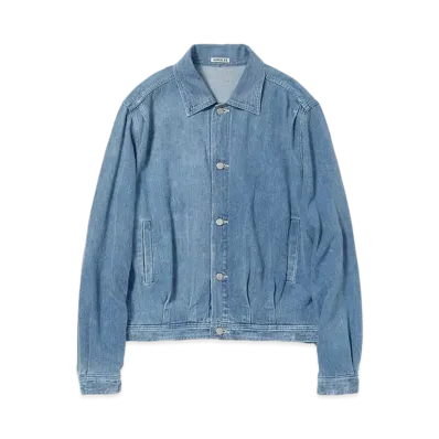AURALEE Selvedge Faded Light Denim Blouson "Light Indigo"