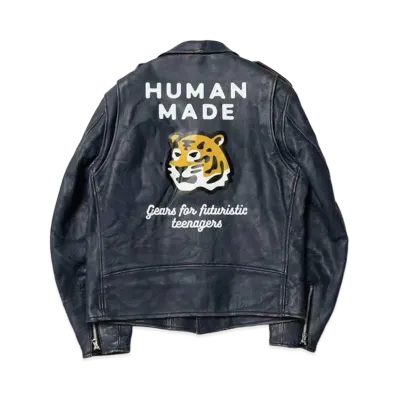 HUMAN MADE LEATHER RIDERS JACKET "Navy"