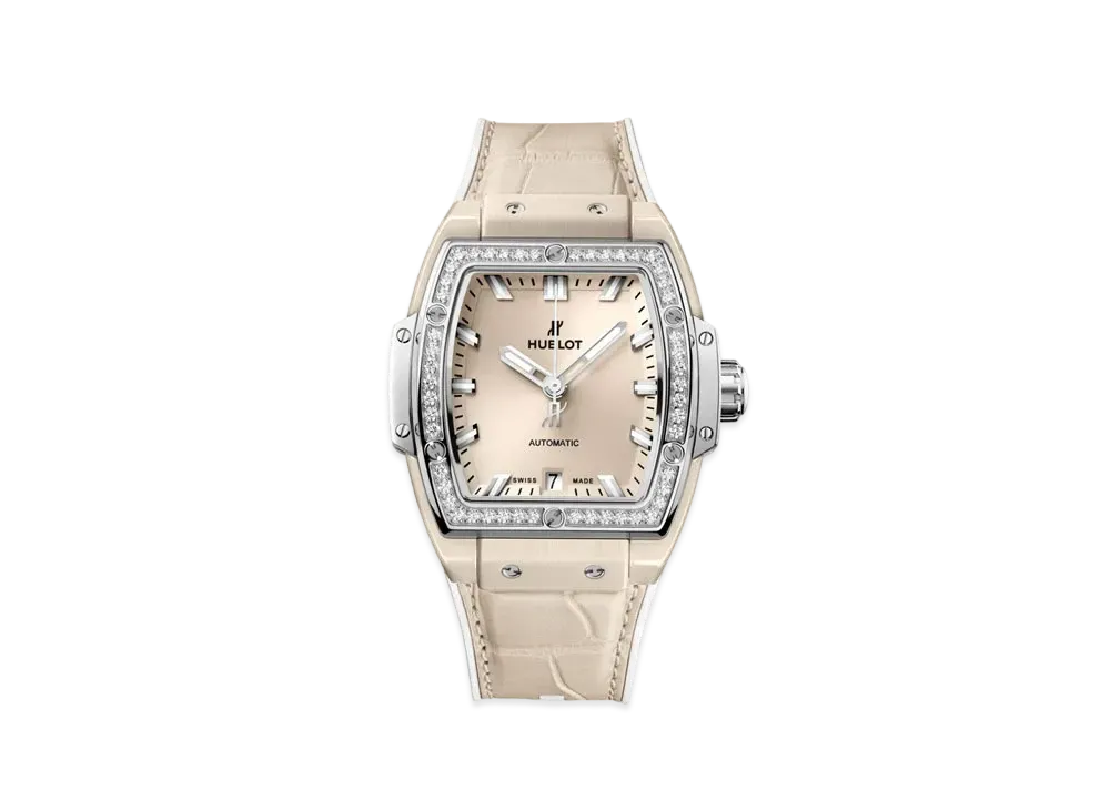 HUBLOT Spirit of Big Bang Beige Ceramic Titanium Diamonds 39mm