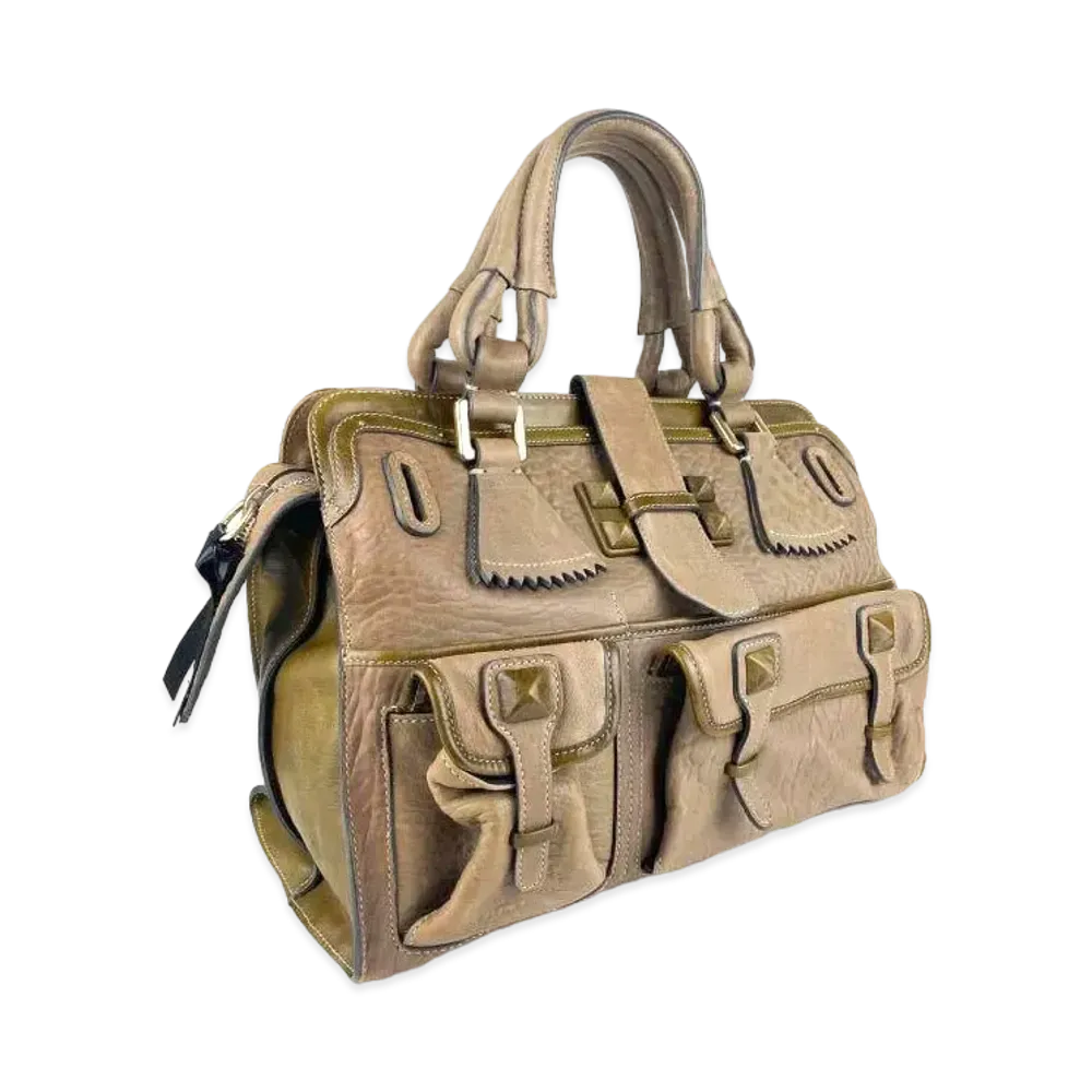 Chloe Elvire Leather Hand Bag "Beige"