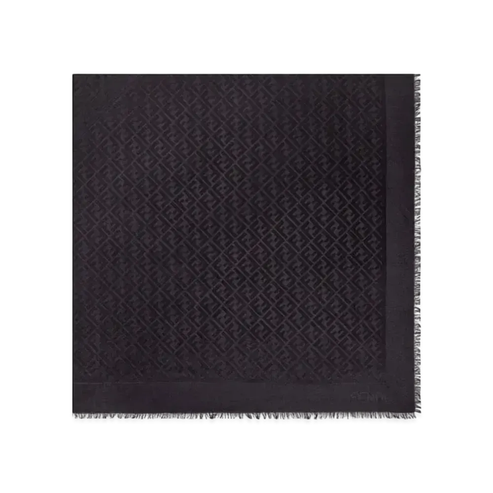 FENDI FF Shawl Organic Silk "Black"