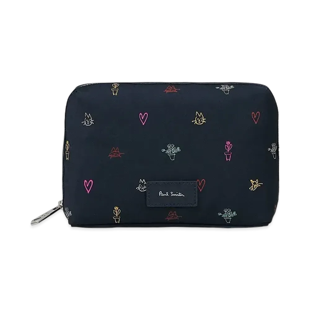 Paul Smith Mixed Doodle Pouch "Navy"