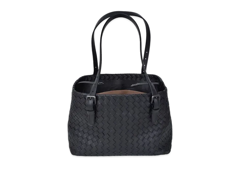 Bottega Veneta Lambskin Hand Bag "Black"