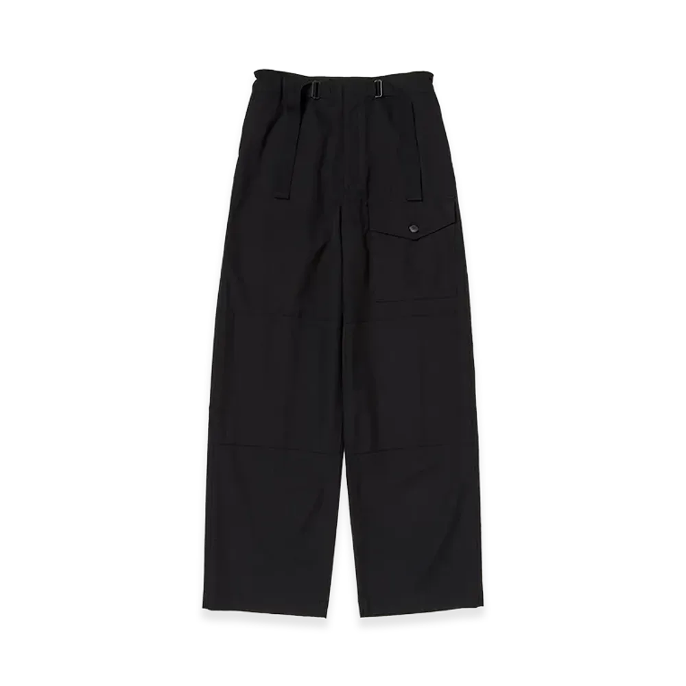 AURALEE Women's Wool Herringbone Cargo Pants "Black"