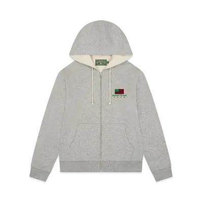 DENIM TEARS 1619 Pan African American Flag Thermal Lined Zip Hoodie "Grey"