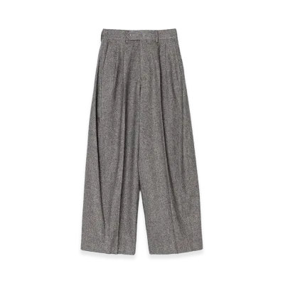 HYKE Women's Tweed Wide Barrel Leg Pants "Gray"