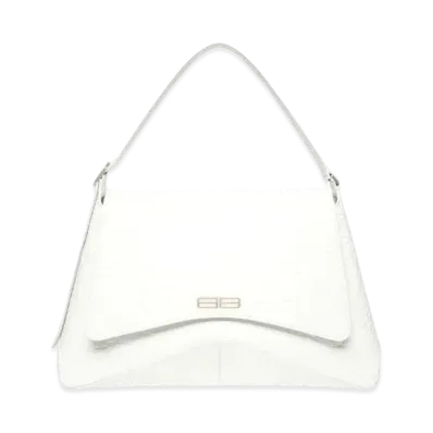 BALENCIAGA XX XL Flap Bag Crocodile Embossed "White"