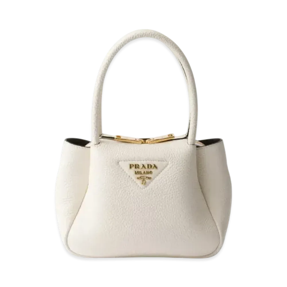 PRADA Flou Leather Mini Handbag "White"