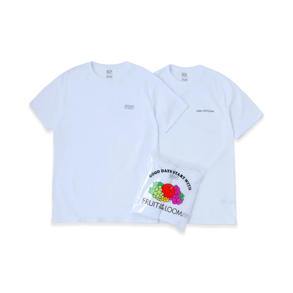 SEDAN ALL-PURPOSE x FRUIT OF THE LOOM Pack Tee (2P) "White"
