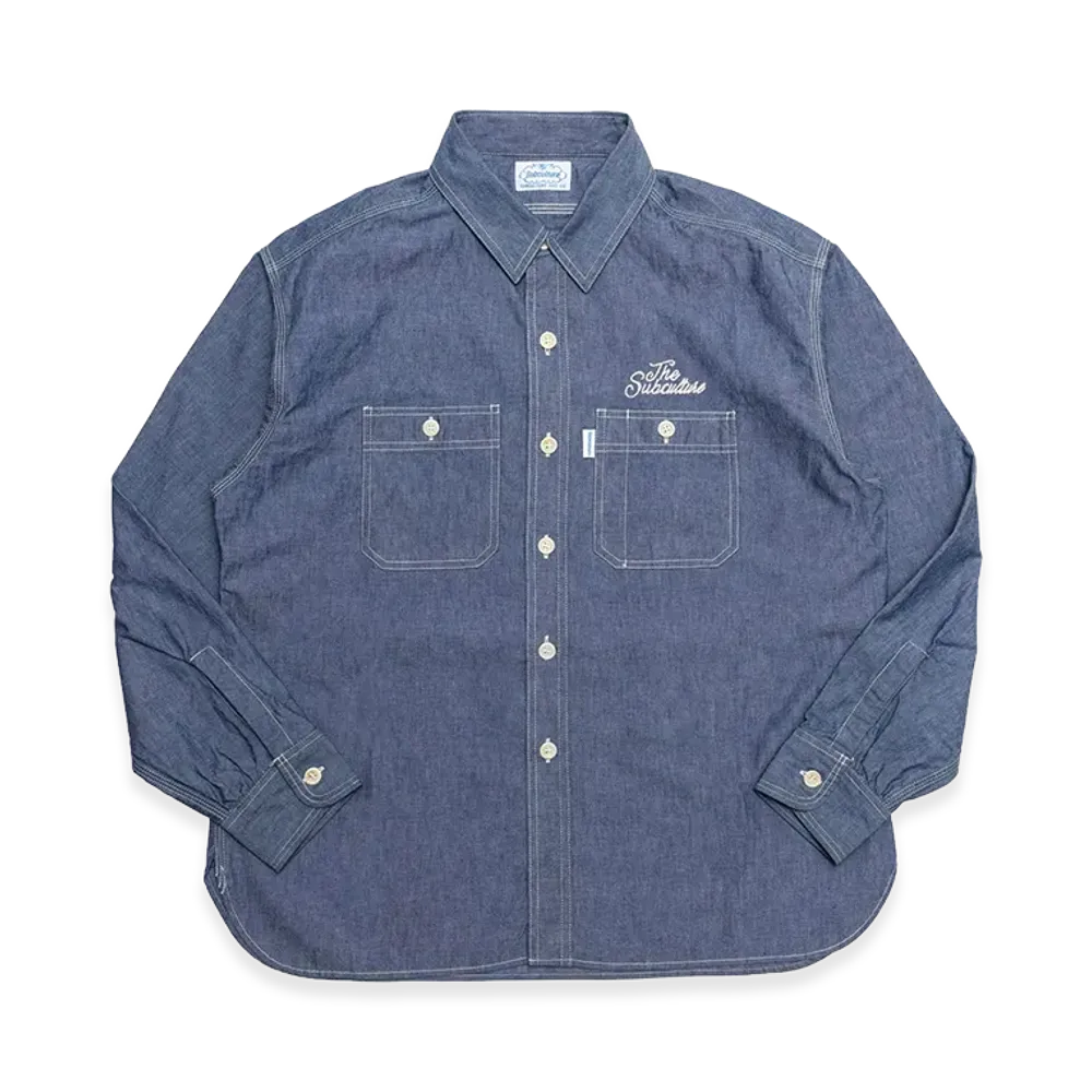 SubCulture Chambray Shirt "Indigo/Ivory Embroidery"