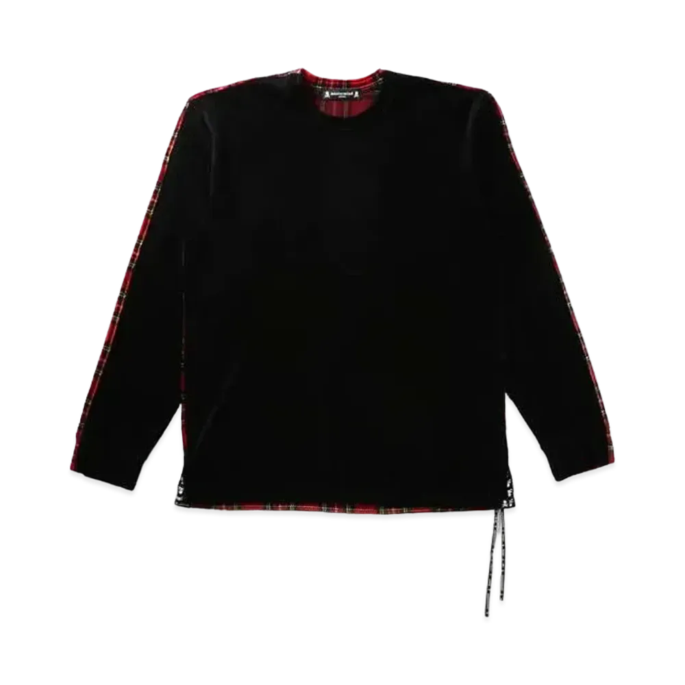 mastermind JAPAN Velour 2 Color LS Tee "Black Red"