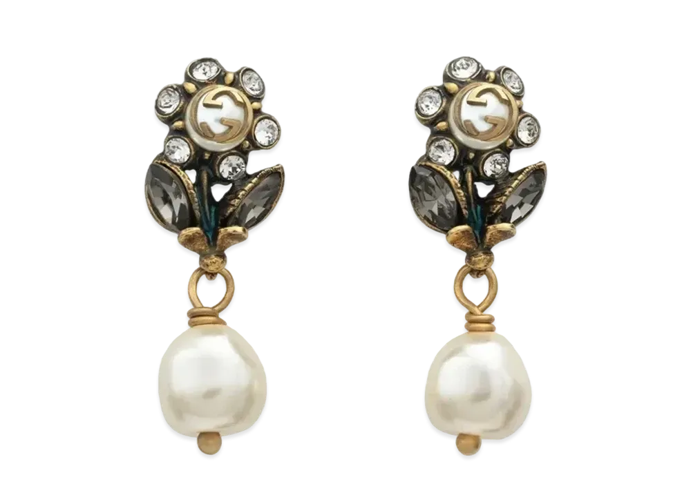 GUCCI Daisy Shape Earrings "Vintage Gold"